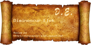 Diminescur Elek névjegykártya